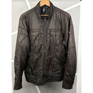 Kuhl Projekt Revolt Jacket Mens L Puffer Jacket Moto Full Zip Brown Outdoors